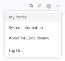 User dropdown menu image